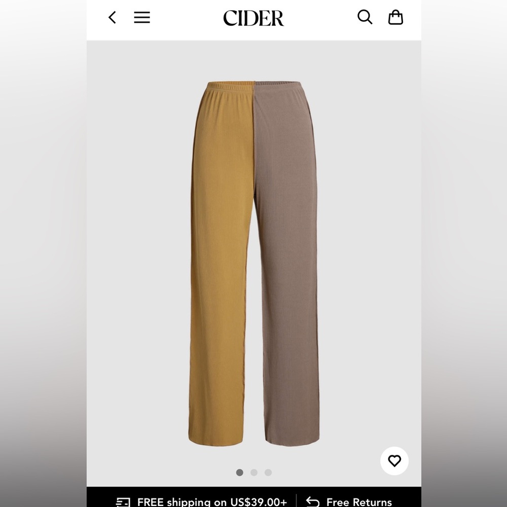Two Tone Rib-knit Pants - Picture 2 of 3